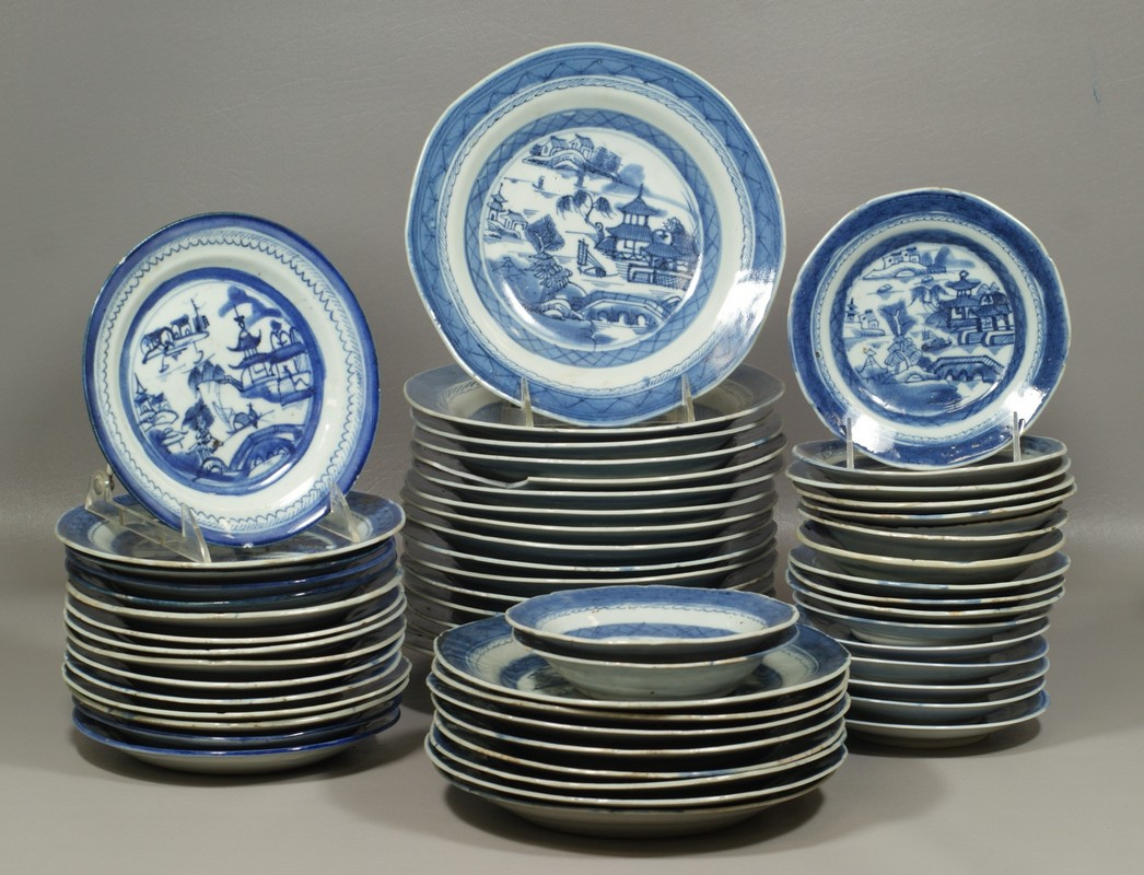 Appraisal: Chinese Export Canton Porcelain Assorted Plates shallow soup bowls etc