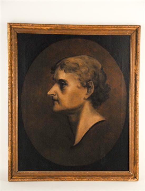 Appraisal: Artist Unknown Portrait of Thomas Jefferson Oil on canvas Illegibly