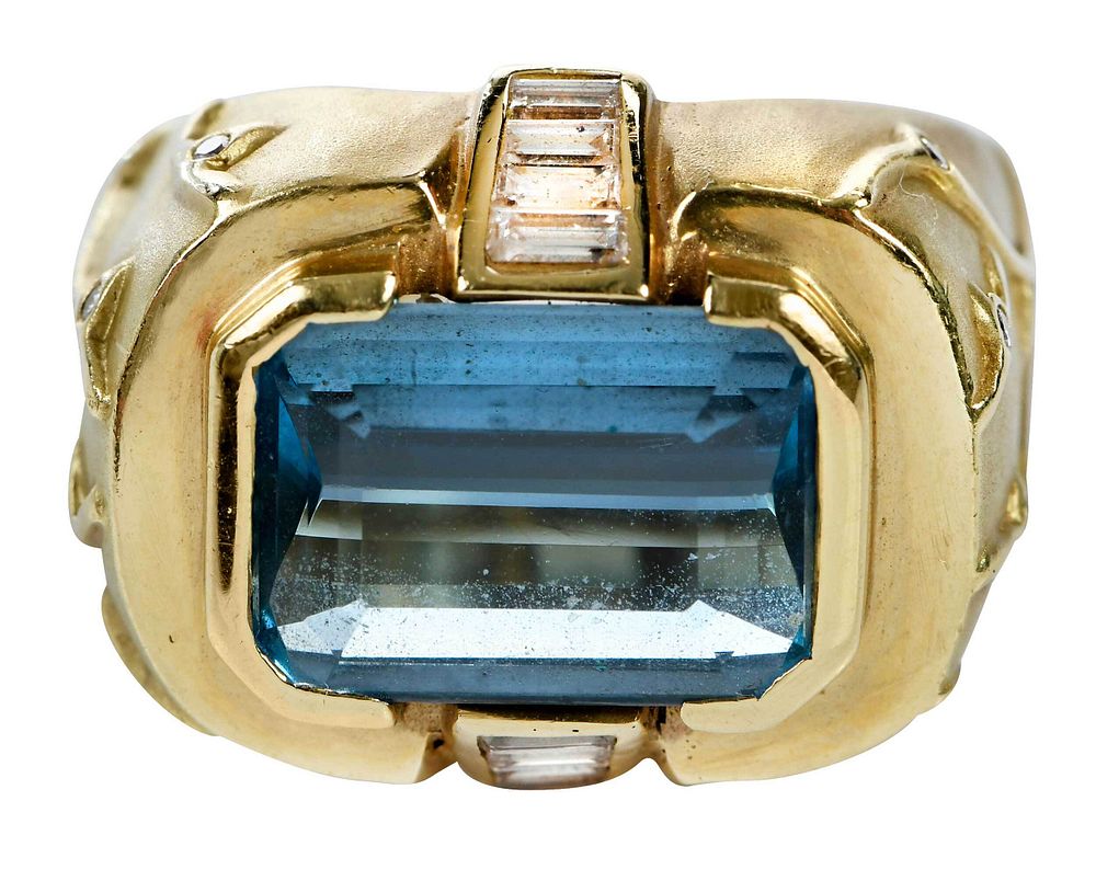 Appraisal: Orlanda Olsen kt Gemstone Ring custom made one emerald cut