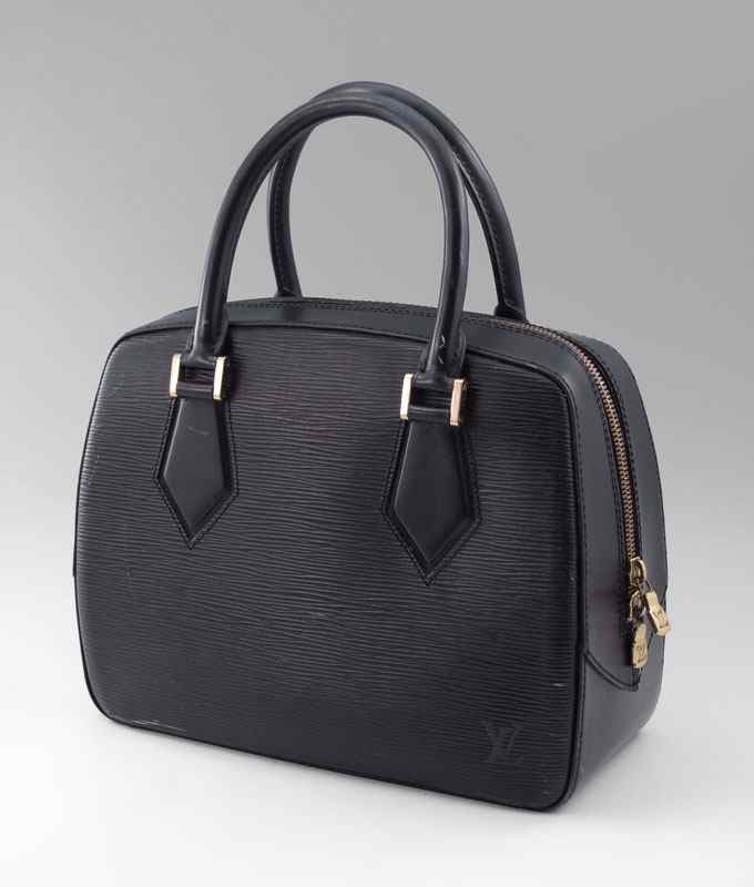 Appraisal: LOUIS VUITTON BLACK EPI LEATHER HANDBAG Made in France ''