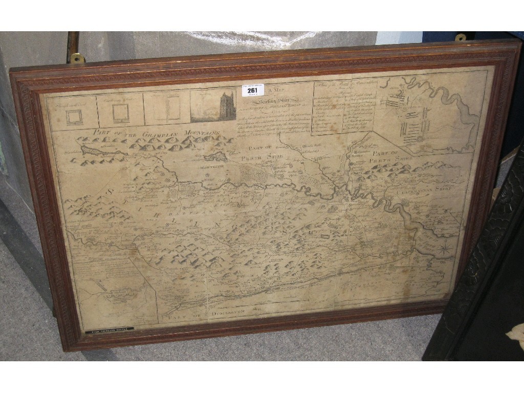 Appraisal: Framed map of Stirlingshire from a survey by William Edgar