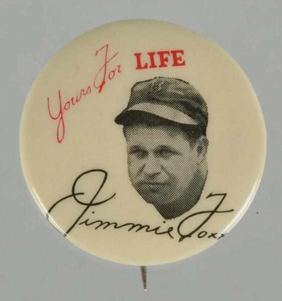 Appraisal: Jimmie Foxx Photo Pin Description Pin shows a picture of