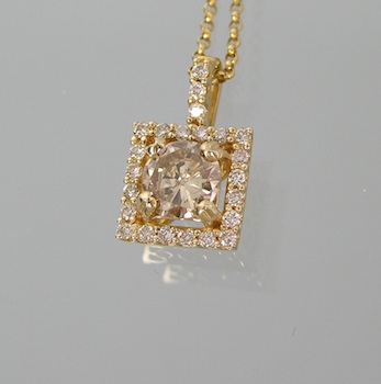 Appraisal: A Ladies' Diamond Pendant with Chain k yellow gold pendant