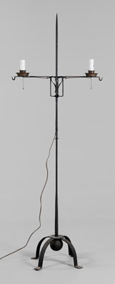 Appraisal: Wrought Iron Floor Lamp American late th early th century