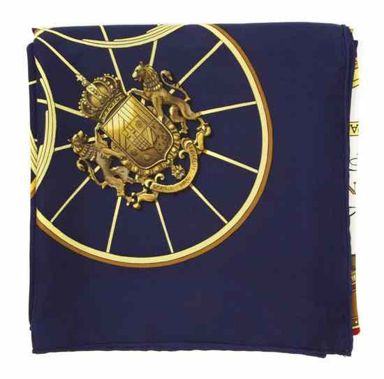 Appraisal: An Hermes Silk Scarf in a 'Springs' motif Labeled within