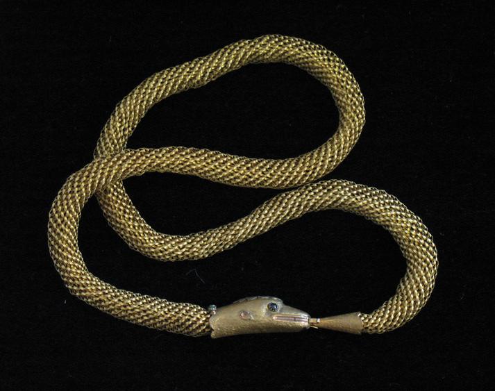 Appraisal: A TH CENTURY GILT METAL SERPENT NECKLACE the chain formed