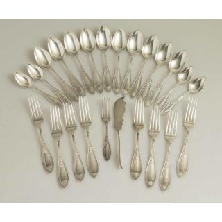 Appraisal: Coin Silver Flatware Olympic Pattern Twenty three pieces coin silver