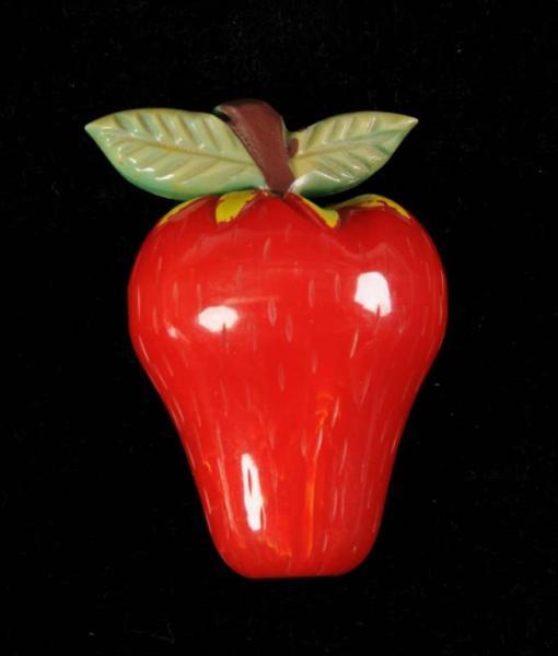 Appraisal: Bakelite Strawberry Pin with Celluloid Leaf Condition Excellent Size -