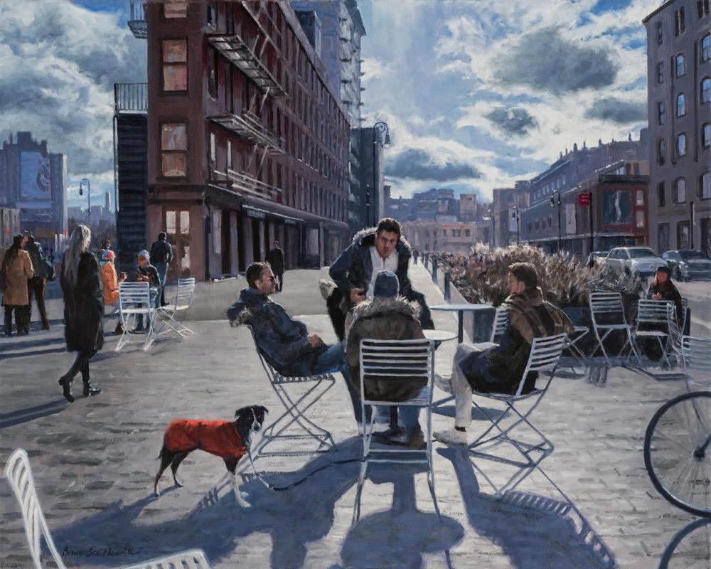 Appraisal: BRUCE BRAITHWAITE American b Packing District Meatpacking District oil on