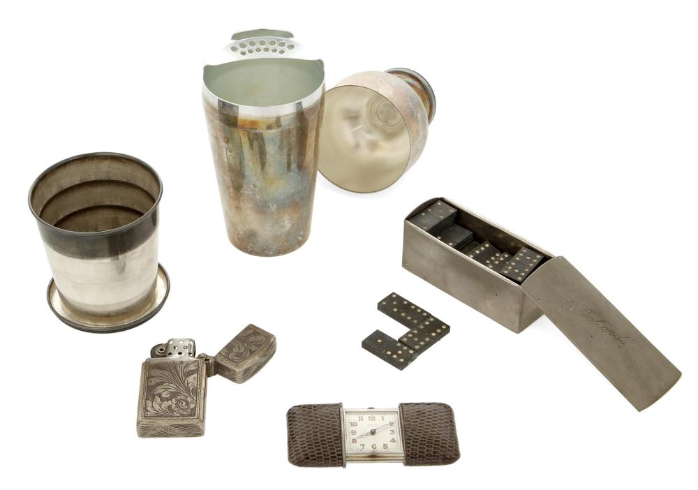 Appraisal: A group of miniature travel items Early th century With