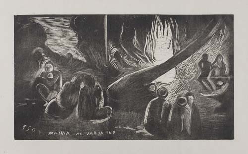 Appraisal: PAUL GAUGUIN Mahna no Varua Ino Woodcut on chine volant