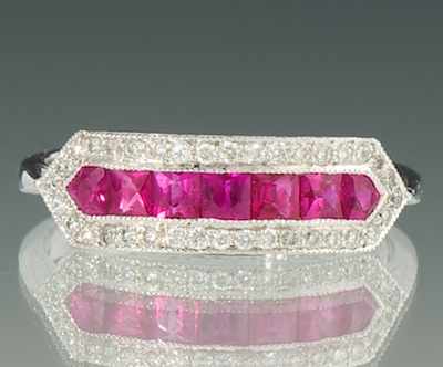 Appraisal: A Ruby and Diamond Ring k white gold ring set