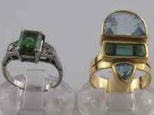 Appraisal: A yellow metal tests carat gold multi gem ring together