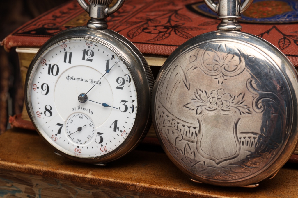 Appraisal: TWO VINTAGE COLUMBUS KING POCKET WATCHES American Two Columbus Watch