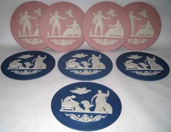 Appraisal: Wedgwood Set of Pink Jasper Circular plaques Dated and Set