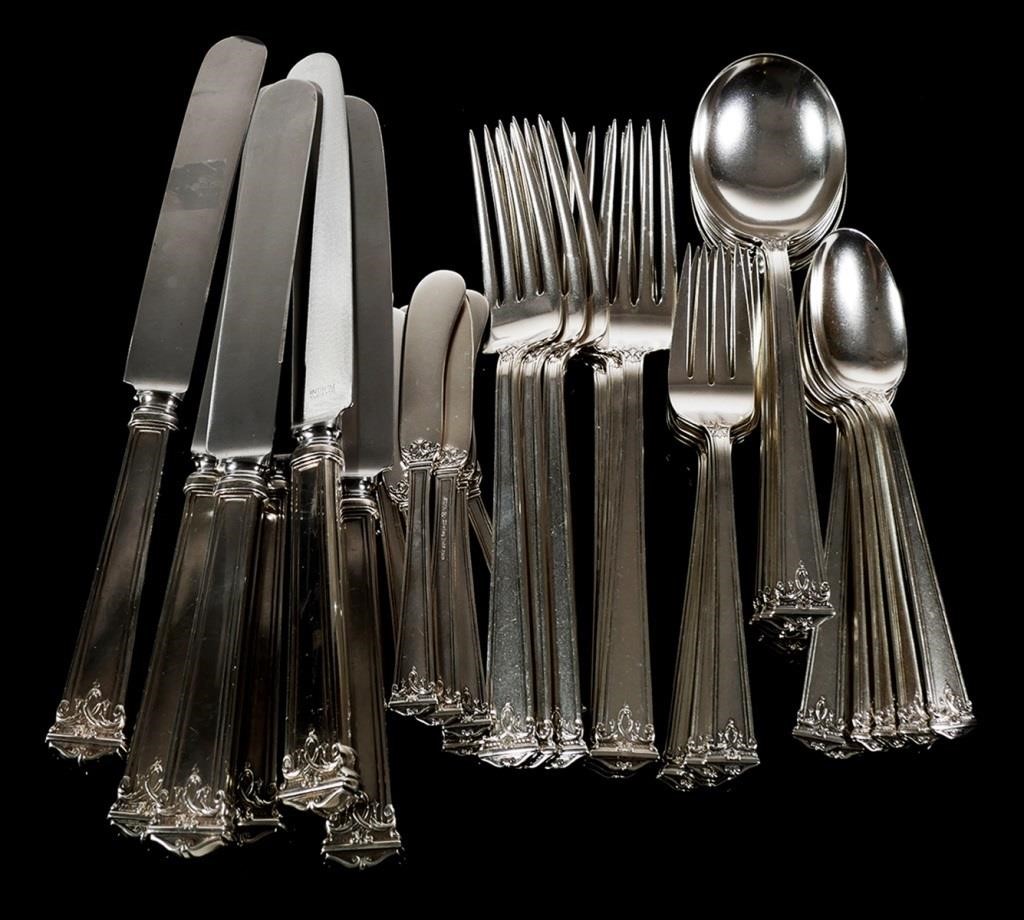 Appraisal: Joseph Seymour sterling flatware set in the popular Trianon pattern