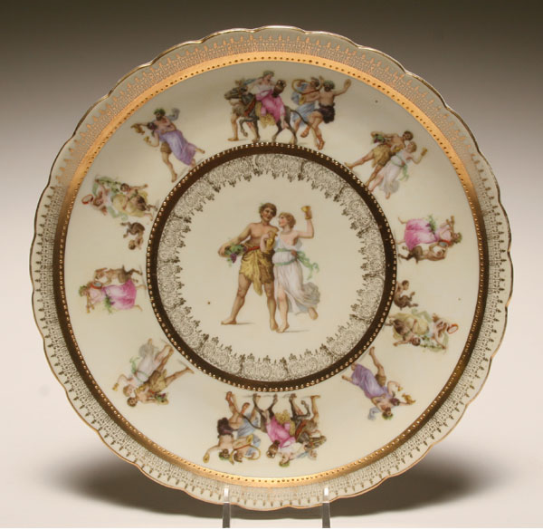 Appraisal: Bacchanalian themed Austrian transfer decorated porcelain plate the central roundel