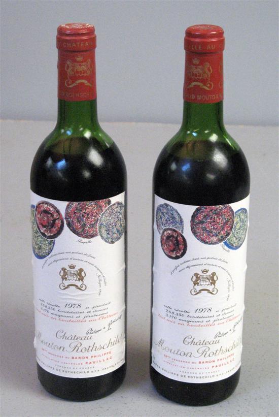 Appraisal: Two bottles Chateau Mouton Rothschild