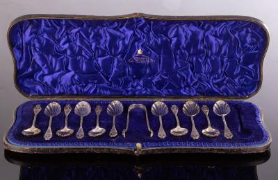 Appraisal: A set of eleven Victorian silver teaspoons and the matching