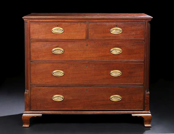 Appraisal: George III Mahogany Chest fourth quarter th century the rectangular