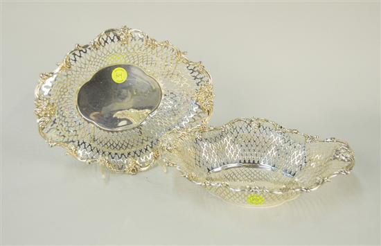 Appraisal: PAIR OF AMERICAN SILVER RETICULATED BASKETS Roger Williams Silver Co