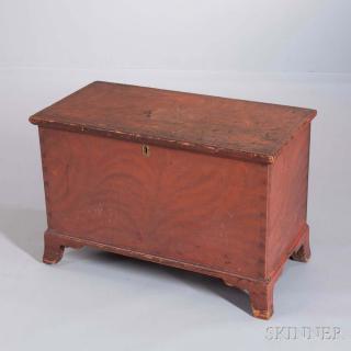 Appraisal: Small Grain-painted Pine Six Board Chest probably New England early