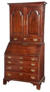 Appraisal: Pennsylvania Chippendale Walnut Desk Desk and Bookcase late th century