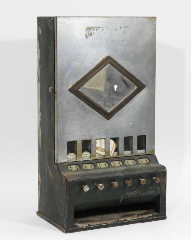 Appraisal: AMERICAN ART DECO CIGARETTE MACHINE DISPENSER United States Circa Art