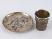 Appraisal: A silver spirit thimble measure Just a Thimbleful Birmingham and