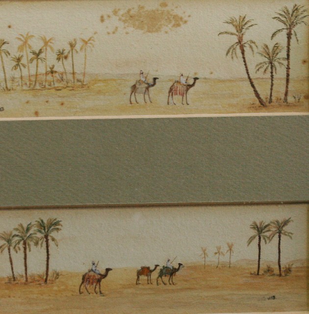 Appraisal: Nineteenth Century School Camels and one other mounted together watercolour