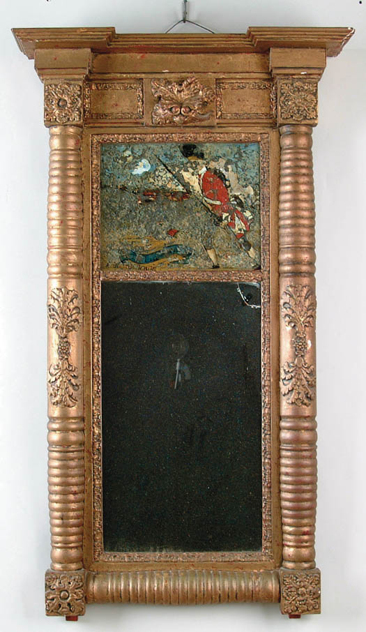 Appraisal: CLASSICAL PICTURE MIRROR WITH REVERSE PICTURE SIGNED A DOOLITTLE Attributed