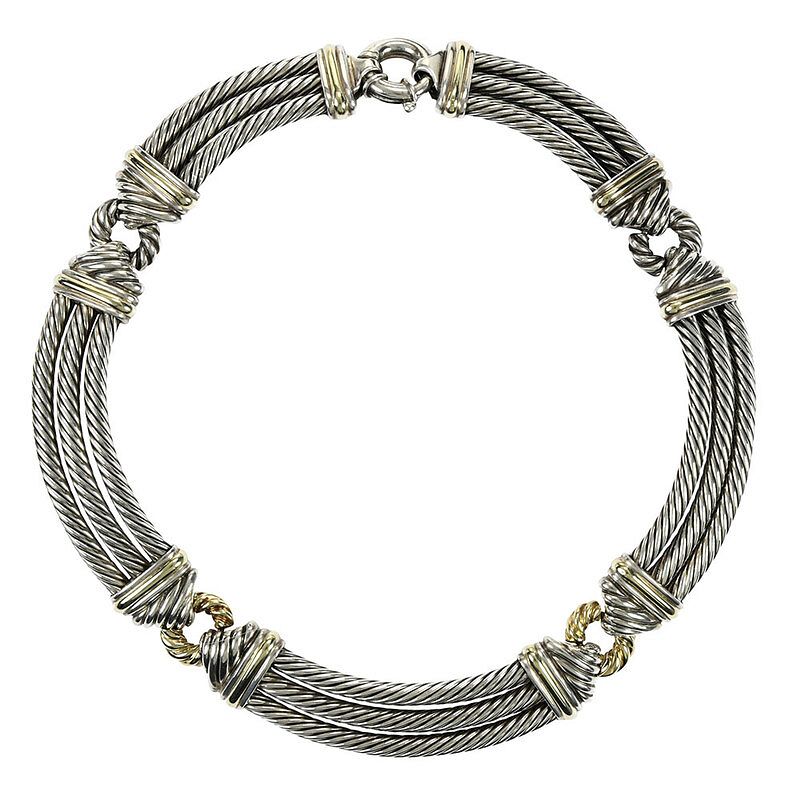 Appraisal: David Yurman kt and Silver Necklace twisted cable design stamped