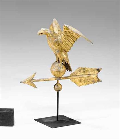 Appraisal: Gilded copper Eagle weathervane th century In the full-bodied form