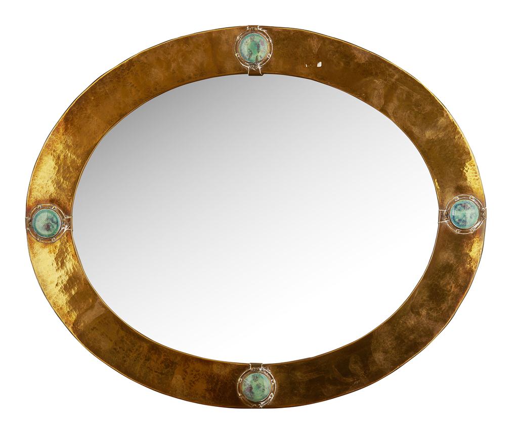 Appraisal: LIBERTY CO LONDON BRASS WALL MIRROR CIRCA of oval outline