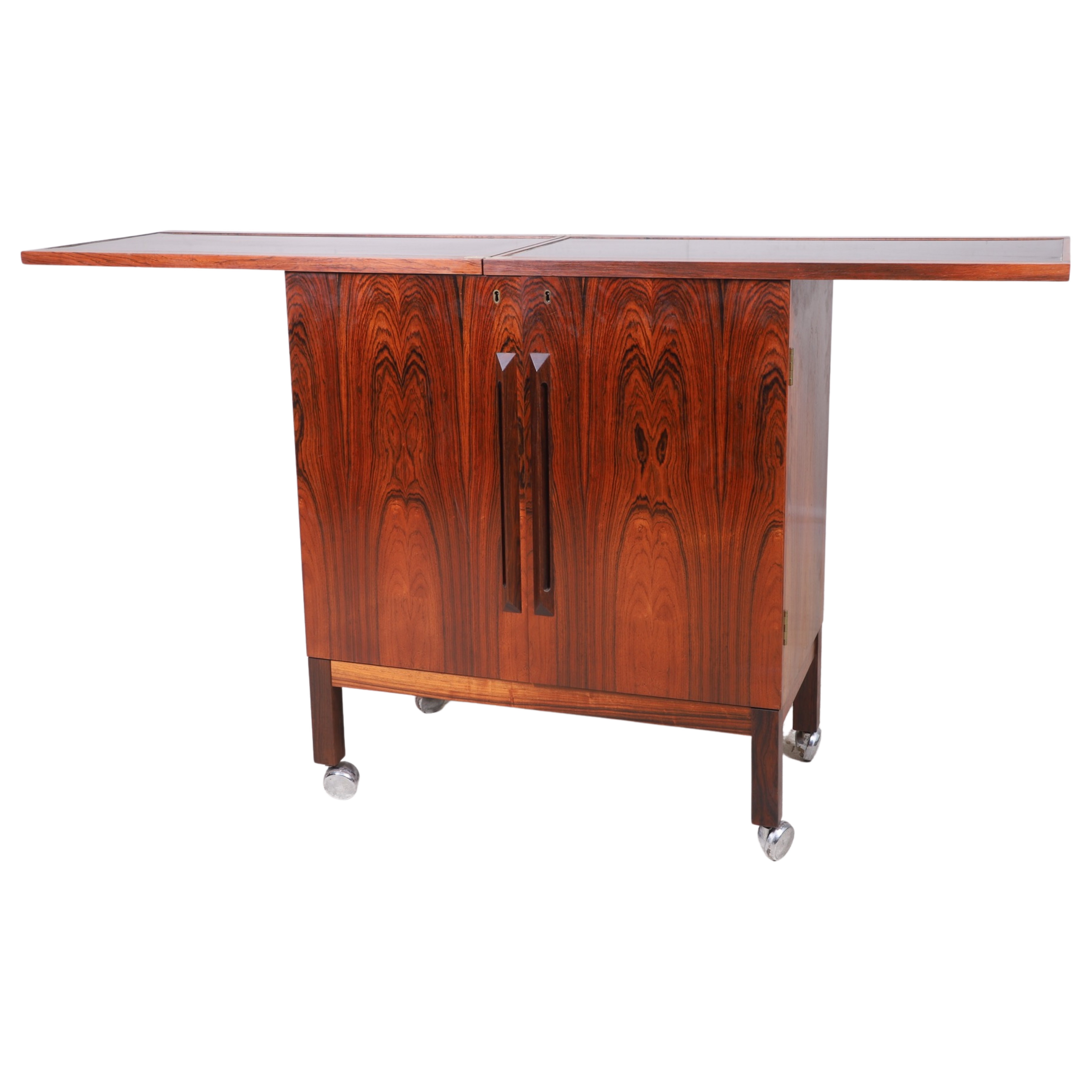 Appraisal: Torbjorn Afdal for Bruksbo rosewood bar cabinet sliding top that