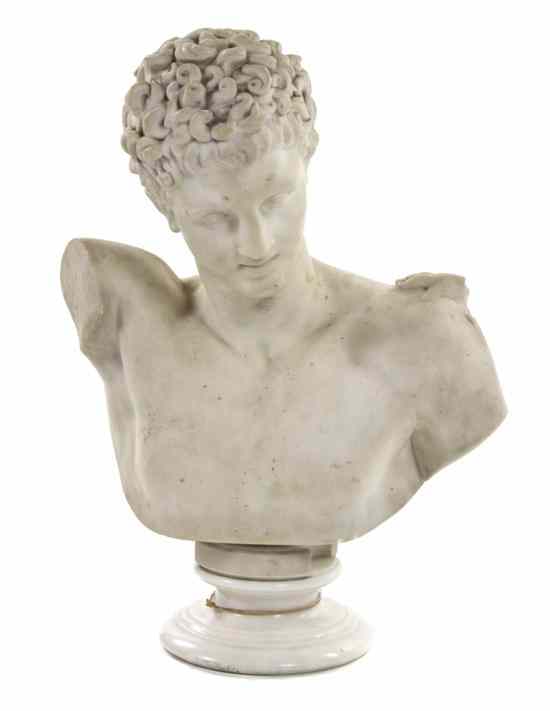 Appraisal: An Italian Marble Bust after the Antique depicting Hermes raised