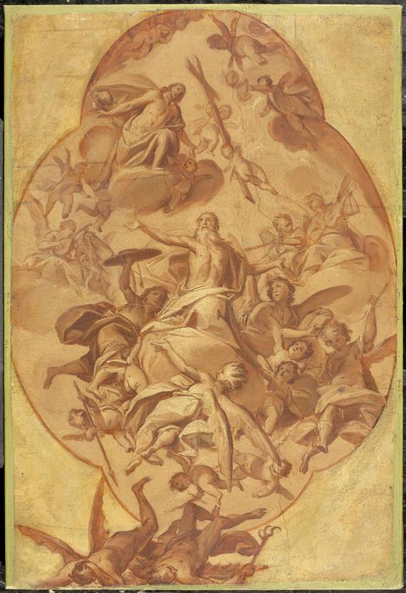 Appraisal: LOMBARDY SCHOOL TH CENTURY The apotheosis of Saint Hieronymus Oil