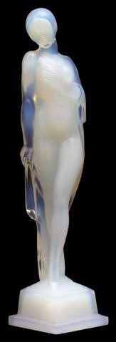 Appraisal: French Art Deco opalescent art glass figure Sabino Paris Hesitation