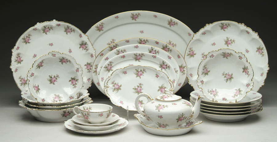 Appraisal: TWENTY-THREE PIECE PARTIAL LIMOGES DINNER SERVICE Bottoms marked GDA Limoges