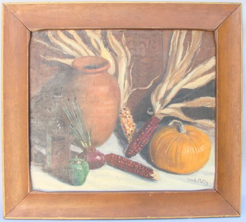 Appraisal: WILLIAM ARTHUR PATTYAmerican - Southwestern still life with corn and