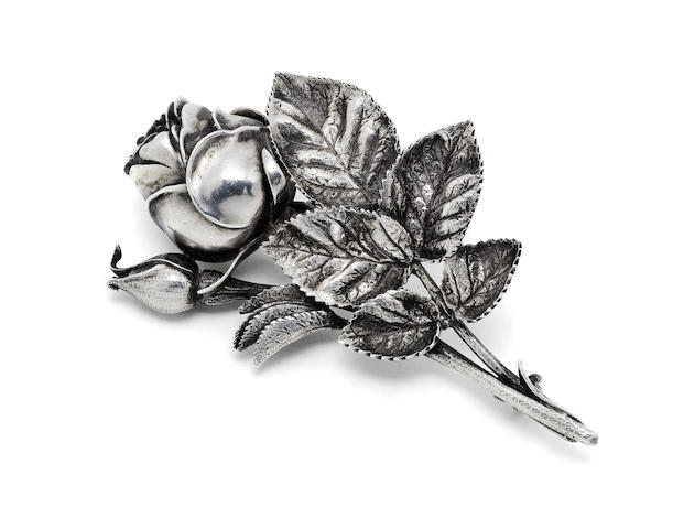 Appraisal: A Victorian silver novelty 'rose' brooch vinaigrette by Edward H