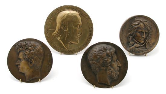 Appraisal: A Collection of Four Bronze Roundels comprising one depicting Durer