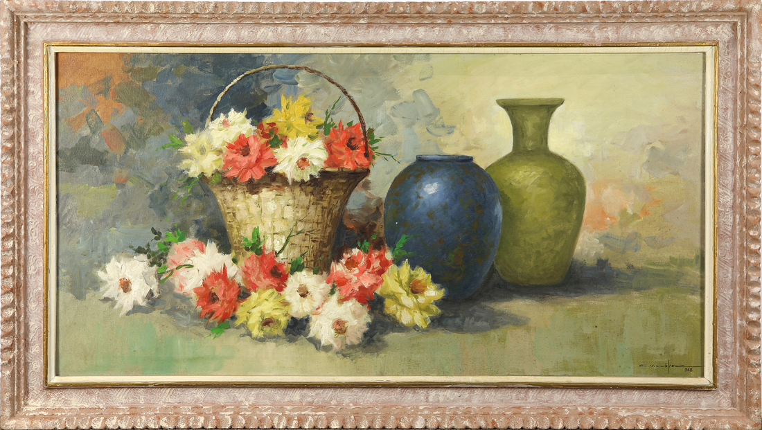 Appraisal: PAINTING CRISPIN LOPEZ Crispin Lopez Filipino - Still Life with