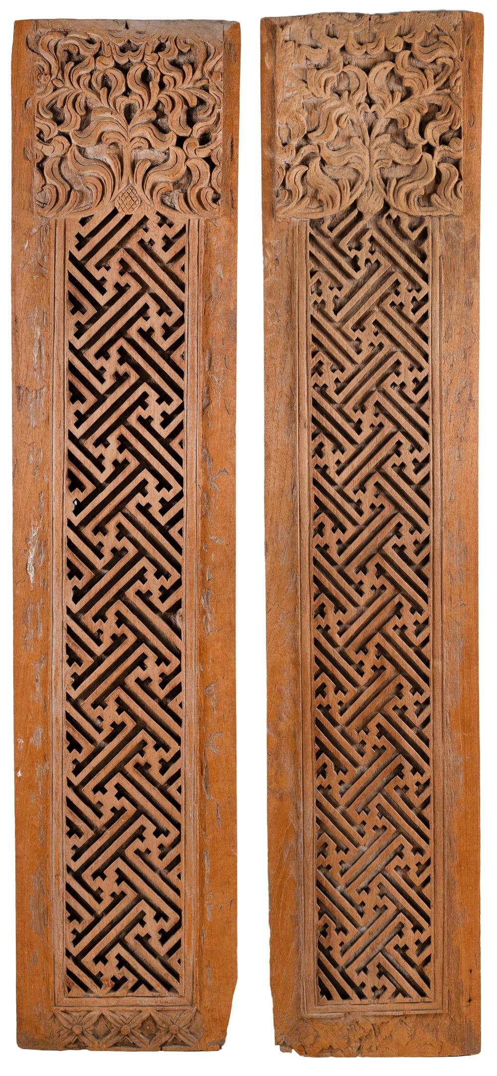 Appraisal: PAIR OF CONTINENTAL CARVED WOODEN PANELS TH CENTURY HEIGHTS WIDTHS