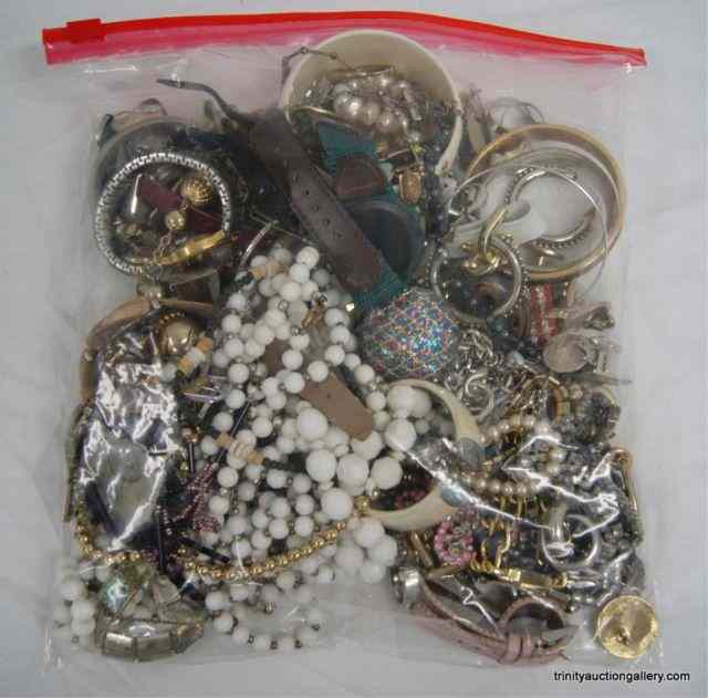 Appraisal: Bag of Vintage Costume JewelryIncludes wrist watches necklaces earrings brooches