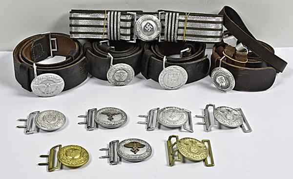 Appraisal: German WWII Officer Belts and Buckles German officers belt and