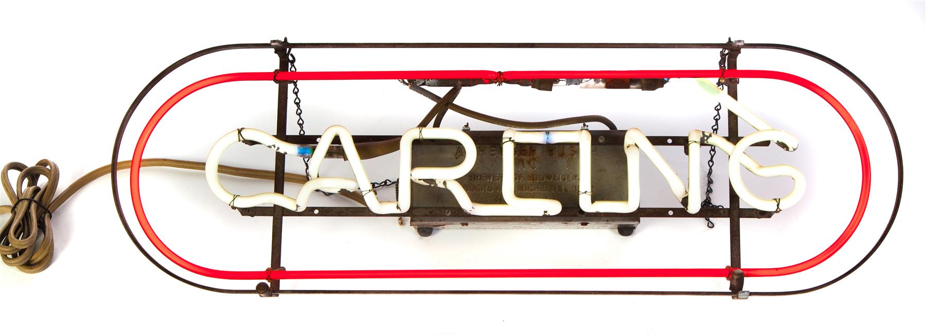 Appraisal: CARLING NEON SIGN American th century Neon sign red circle