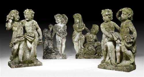 Appraisal: SET OF GARDEN FIGURES LE QUATTRO STAGIONI late Baroque probably