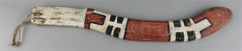 Appraisal: HOPI POLYCHROMED WOOD RABBIT STICK FIRST QUARTER TH C brick