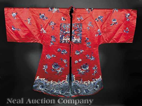 Appraisal: A Chinese Silk Surcoat late th c the red silk